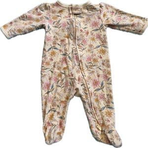 Carters Yellow Floral Footie Onesie - Newborn